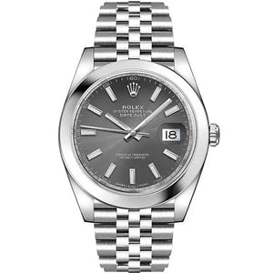  Shop Authentic Rolex Datejust 41 Oyster Grey Dial Silver Oystersteel Bracelet Watch for Men - M126300-0008 - Luxxuri