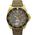  Shop Authentic Gucci Dive Doraemon Quartz Brown Dial Brown Leather Strap Watch For Men - YA136335 - Luxxuri