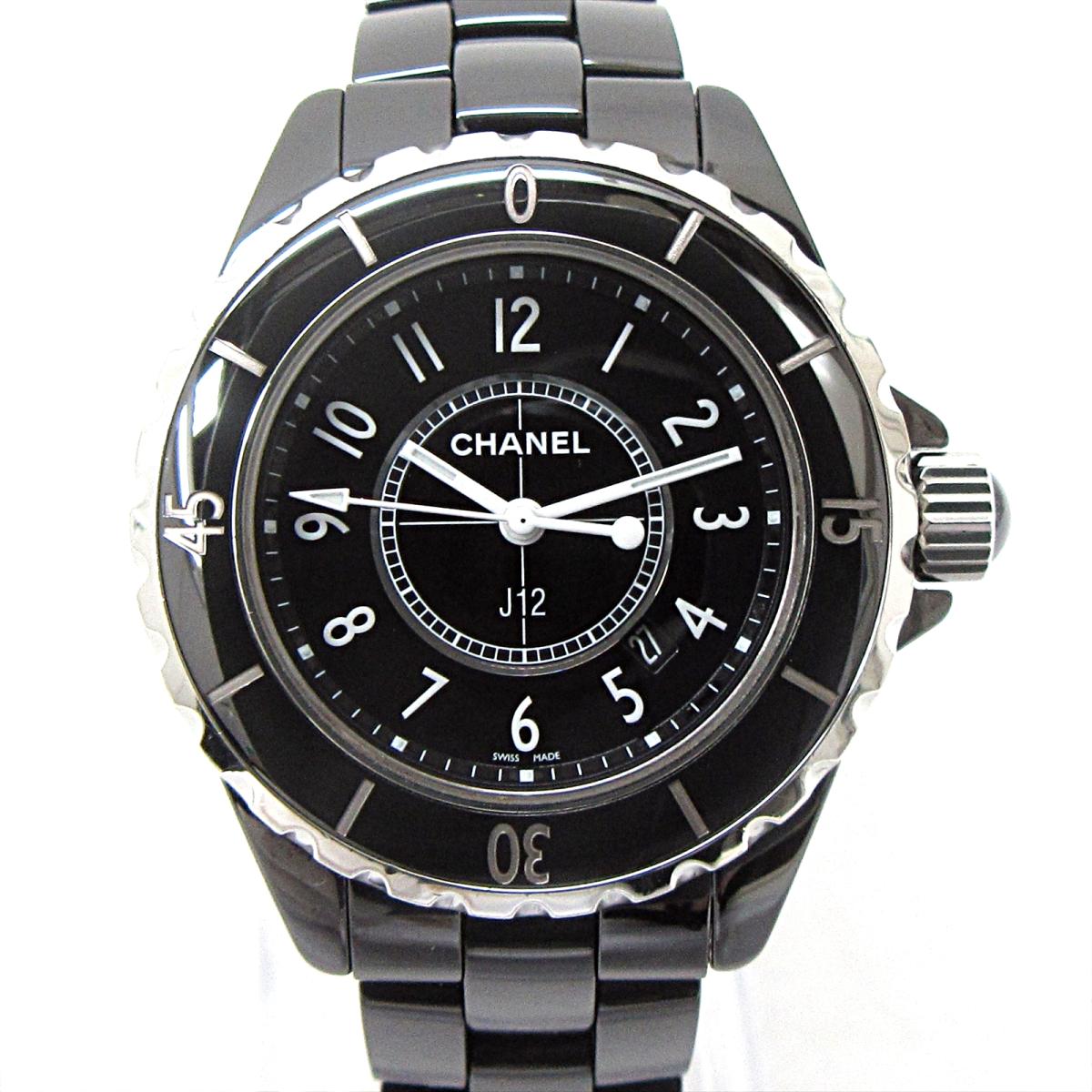Chanel J12 Quartz Ceramic Black Dial Black Steel Strap Watch for Women - J12 H0682