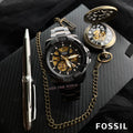 Fossil Bronson Automatic Skeleton Black Dial Black Steel Strap Watch for Men - ME3217