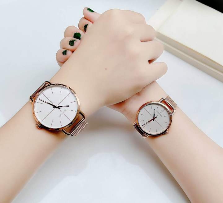  Shop Authentic Calvin Klein Even White Dial Rose Gold Mesh Bracelet Watch for Women - K7B21626 - Luxxuri