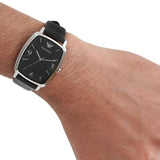  Shop Authentic Emporio Armani Epsilon Quartz Black Dial Black Leather Strap Watch For Men - AR2490 - Luxxuri