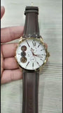  Shop Authentic Fossil Flynn Twist Mechanical White Dial Brown Leather Strap Watch for Men - BQ2218 - Luxxuri