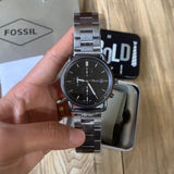  Shop Authentic Fossil The Commuter Black Dial Grey Steel Strap Watch for Men - FS5400 - Luxxuri