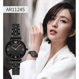  Shop Authentic Emporio Armani Gianni T Bar All Black Diamond Dial Watch For Women - AR11245 - Luxxuri