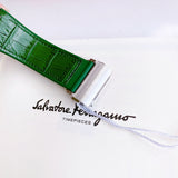  Shop Authentic Salvatore Ferragamo F-80 Classic Green Dial Green Leather Strap Watch for Men - SFDT00119 - Luxxuri
