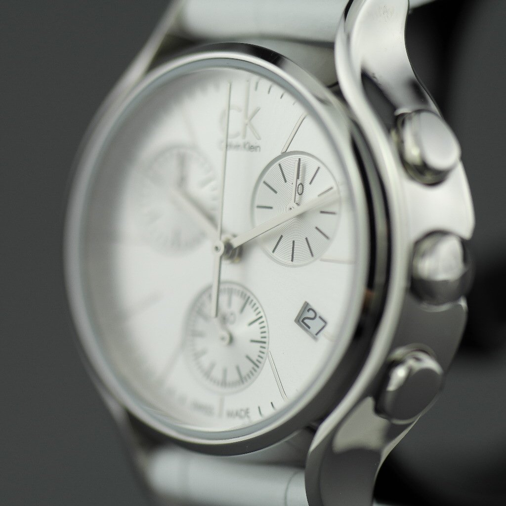  Shop Authentic Calvin Klein Skirt White Dial White Leather Strap Watch for Women - K2U291L6 - Luxxuri