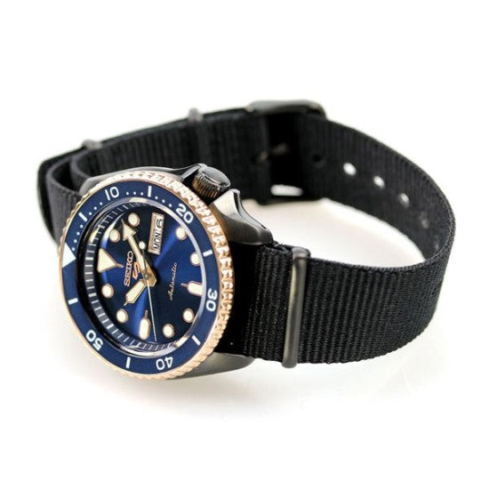  Shop Authentic Seiko 5 Sports Automatic Blue Dial Black NATO Strap Watch for Men - SBSA098 - Luxxuri