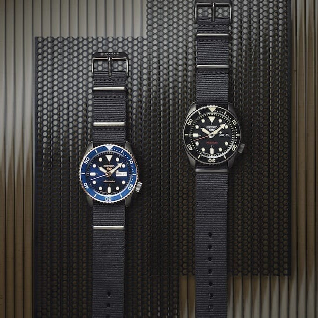  Shop Authentic Seiko 5 Sports Automatic Blue Dial Black NATO Strap Watch for Men - SBSA098 - Luxxuri
