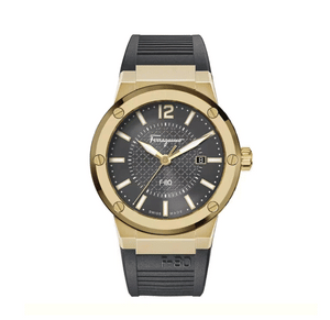  Shop Authentic Salvatore Ferragamo F-80 Classic Black Dial Black Rubber Strap Watch for Men - SFHY01621 - Luxxuri