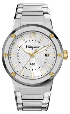  Shop Authentic Salvatore Ferragamo F-80 Classic Silver Dial Silver Steel Strap Watch for Men - SFHY02922 - Luxxuri
