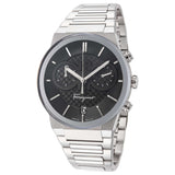  Shop Authentic Salvatore Ferragamo Sapphire Chrono Black Dial Silver Steel Strap Watch for Men - SFME00321 - Luxxuri