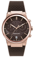  Shop Authentic Salvatore Ferragamo Sapphire Chrono Brown Dial Brown Rubber Strap Watch for Men - SFME01023 - Luxxuri