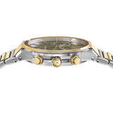  Shop Authentic Salvatore Ferragamo Sapphire Chrono Green Dial Two Tone Steel Strap Watch for Men - SFME01223 - Luxxuri