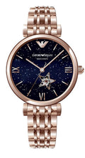 Shop Authentic Emporio Armani Meccanico Crystals Black Dial Rose Gold Steel Strap Watch For Women - AR60043 - Luxxuri