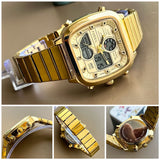  Shop Authentic Fossil Retro Analog-Digital Gold Dial Gold Steel Strap Watch for Men - FS5889 - Luxxuri