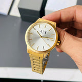  Shop Authentic Armani Exchange Cayde Analog Gold Dial Gold Steel Strap Watch For Men - AX2707 - Luxxuri