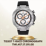  Shop Authentic Tissot T Race Chronograph White Dial Black Rubber Strap Watch For Men - T141.417.17.011.00 - Luxxuri