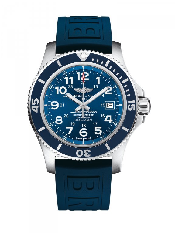  Shop Authentic Breitling Superocean II 44mm Blue Dial Blue Rubber Strap Watch for Men - A17392D8/C910/158S/A20SS.1 - Luxxuri