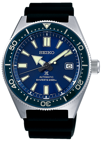 Seiko Prospex Analogue Automatic Diver Blue Dial Black Rubber Strap Watch For Men - SPB053J1