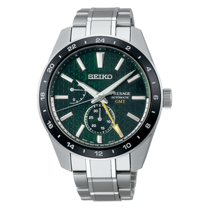  Shop Authentic Seiko Presage Sharp Edged Series GMT Green Dial Silver Steel Strap Watch For Men - SPB219J1 - Luxxuri