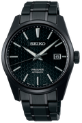 Seiko Presage Sharp Edged Series Black Dial Black Steel Strap Watch For Men - SPB229J1