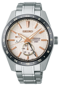 Seiko Presage Sharp Edged Series Automatic GMT Champagne Dial Silver Steel Strap Watch For Men - SPB273J1