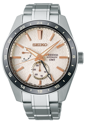  Shop Authentic Seiko Presage Sharp Edged Series Automatic GMT Champagne Dial Silver Steel Strap Watch For Men - SPB273J1 - Luxxuri