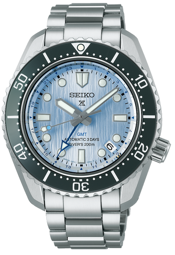  Shop Authentic Seiko Prospex Limited Edition Automatic GMT Glacier Blue Dial Silver Steel Strap Watch For Men - SPB385J1 - Luxxuri