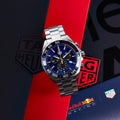  Shop Authentic Tag Heuer Formula 1 Red Bull Racing Chronograph Blue Dial Silver Steel Strap Watch for Men - CAZ101AK.BA0842 - Luxxuri