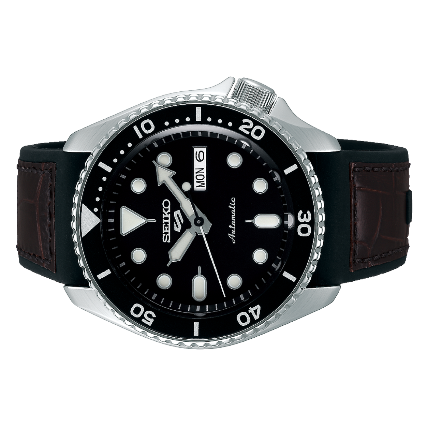  Shop Authentic Seiko 5 Sports SKX Automatic Black Dial Black Leather Strap Watch for Men - SRPD55K2 - Luxxuri