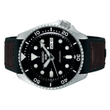  Shop Authentic Seiko 5 Sports SKX Automatic Black Dial Black Leather Strap Watch for Men - SRPD55K2 - Luxxuri