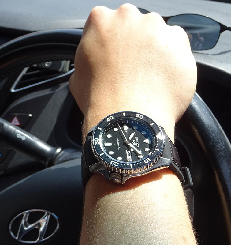  Shop Authentic Seiko 5 Sports SKX Automatic Black Dial Black Leather Strap Watch for Men - SRPD55K2 - Luxxuri