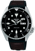  Shop Authentic Seiko 5 Sports SKX Automatic Black Dial Black Leather Strap Watch for Men - SRPD55K2 - Luxxuri
