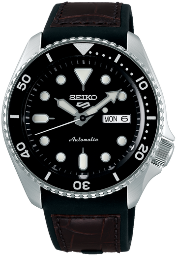  Shop Authentic Seiko 5 Sports SKX Automatic Black Dial Black Leather Strap Watch for Men - SRPD55K2 - Luxxuri