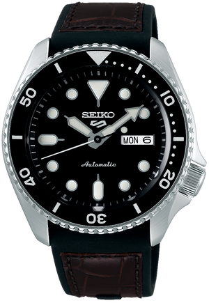  Shop Authentic Seiko 5 Sports SKX Automatic Black Dial Black Leather Strap Watch for Men - SRPD55K2 - Luxxuri