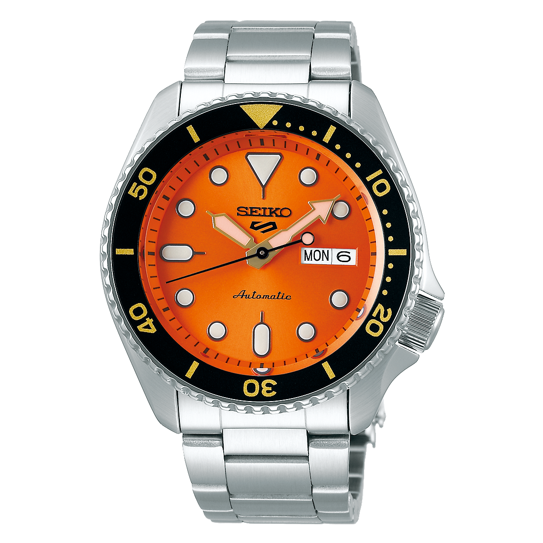  Shop Authentic Seiko 5 Sports Automatic Orange Dial Silver Steel Strap Watch For Men - SRPD59K1 - Luxxuri
