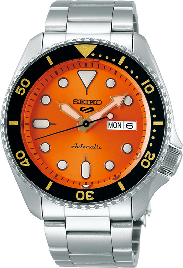  Shop Authentic Seiko 5 Sports Automatic Orange Dial Silver Steel Strap Watch For Men - SRPD59K1 - Luxxuri