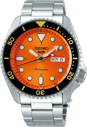 Shop Authentic Seiko 5 Sports Automatic Orange Dial Silver Steel Strap Watch For Men - SRPD59K1 - Luxxuri