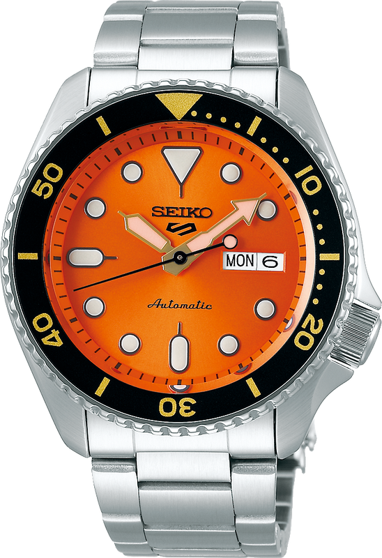  Shop Authentic Seiko 5 Sports Automatic Orange Dial Silver Steel Strap Watch For Men - SRPD59K1 - Luxxuri