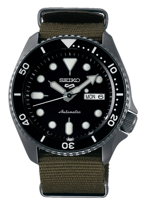  Shop Authentic Seiko 5 Sport Automatic Black Dial Green Nylon Strap Watch For Men - SRPD65K4 - Luxxuri