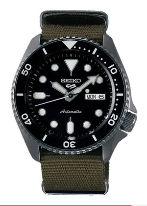 Shop Authentic Seiko 5 Sport Automatic Black Dial Green Nylon Strap Watch For Men - SRPD65K4 - Luxxuri