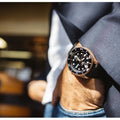 Seiko 5 Sport SKX Automatic Black Dial Black Leather Strap Watch For Men - SRPD76K1