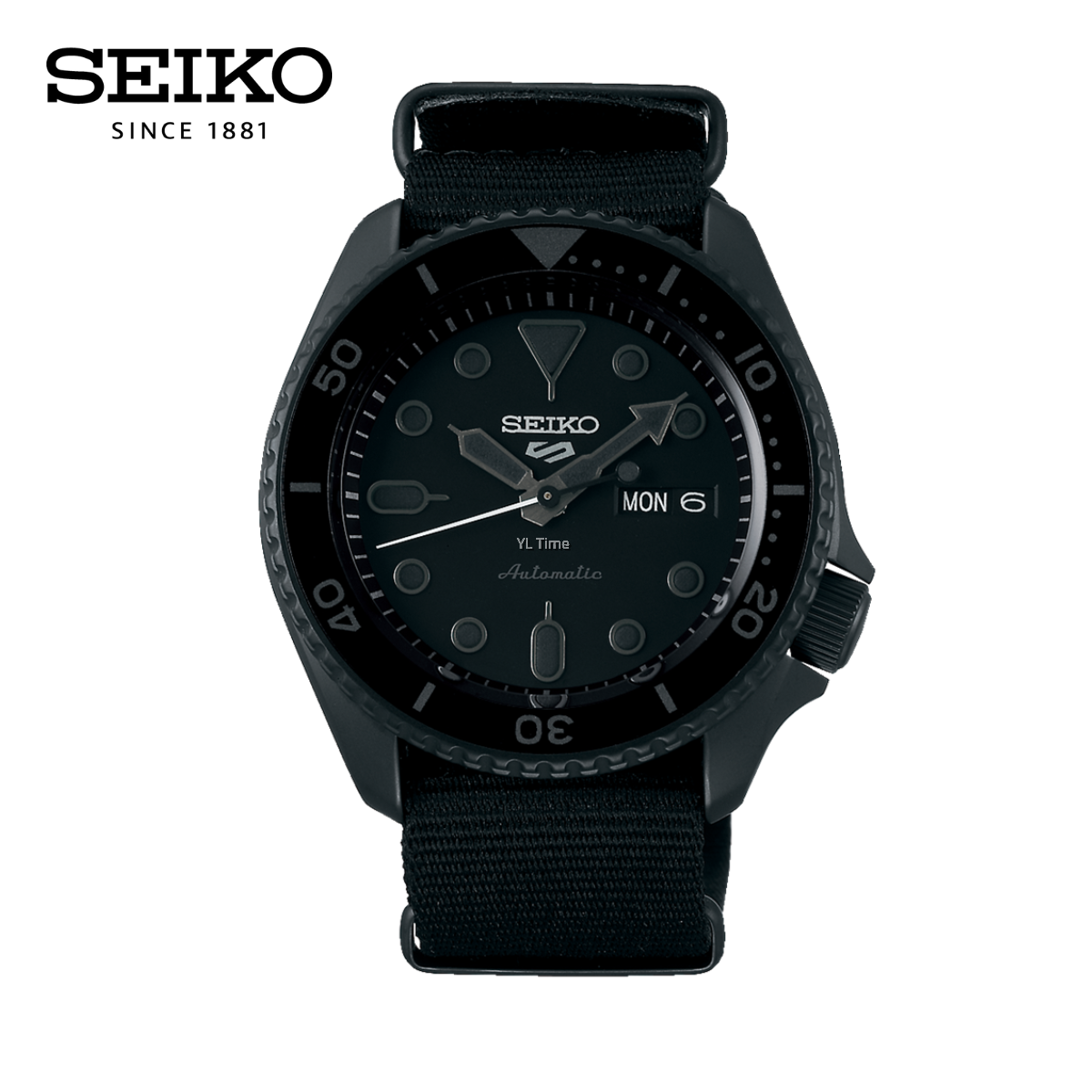 Seiko 5 Sports Automatic Black Dial Black NATO Strap Watch For Men - SRPD79K1