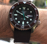  Shop Authentic Seiko 5 Sport Automatic Brown Dial Brown Nylon Strap Watch For Men - SRPD85K1 - Luxxuri