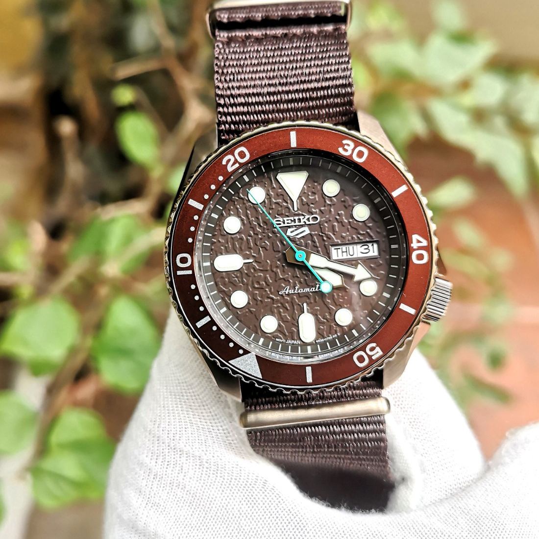  Shop Authentic Seiko 5 Sport Automatic Brown Dial Brown Nylon Strap Watch For Men - SRPD85K1 - Luxxuri