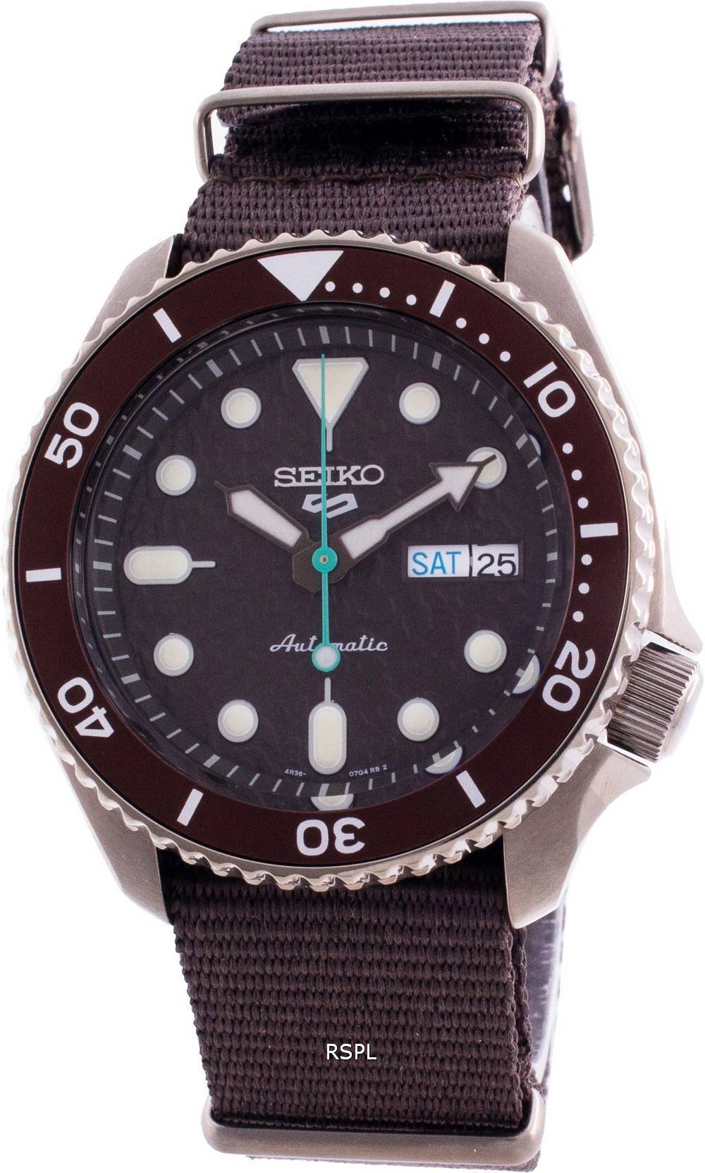  Shop Authentic Seiko 5 Sport Automatic Brown Dial Brown Nylon Strap Watch For Men - SRPD85K1 - Luxxuri
