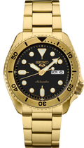  Shop Authentic Seiko 5 Sports Automatic Black Dial Gold Steel Strap Watch For Men - SRPK18 - Luxxuri