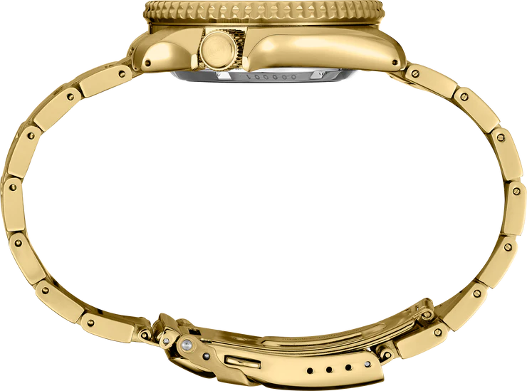  Shop Authentic Seiko 5 Sports Automatic Black Dial Gold Steel Strap Watch For Men - SRPK18 - Luxxuri