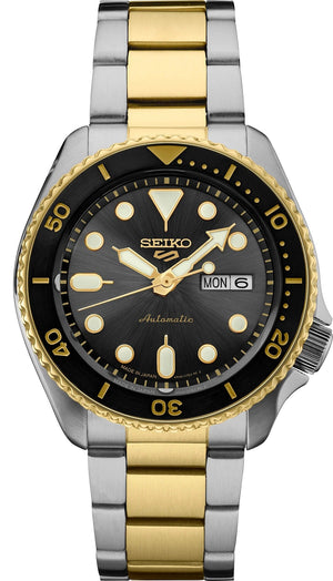  Shop Authentic Seiko 5 Sports Automatic Special Creation Black Dial Two Tone Steel Strap Watch For Men - SRPK22 - Luxxuri